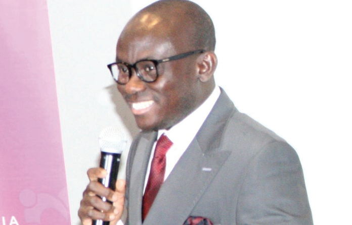 Mr Godfred Yeboah Dame (inset) addressing the participants. Pictures: INNOCENT K. OWUSU